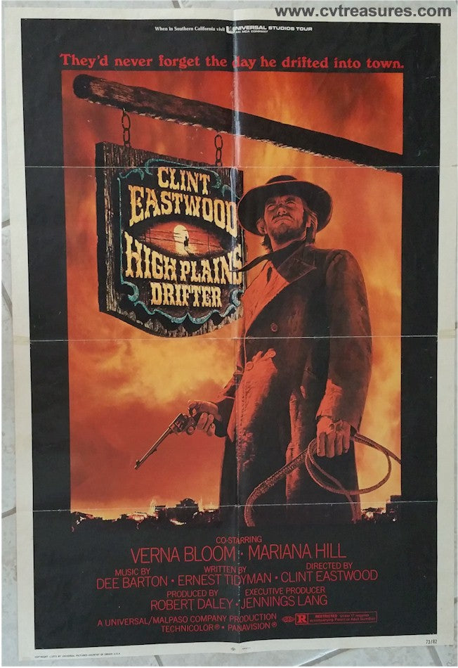 High Plains Drifter Vintage One Sheet Movie Poster Clint Eastwoo 