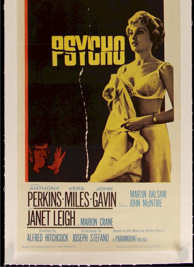 Alfred Hitchcock's Psycho Original Vintage Movie Poster Insert