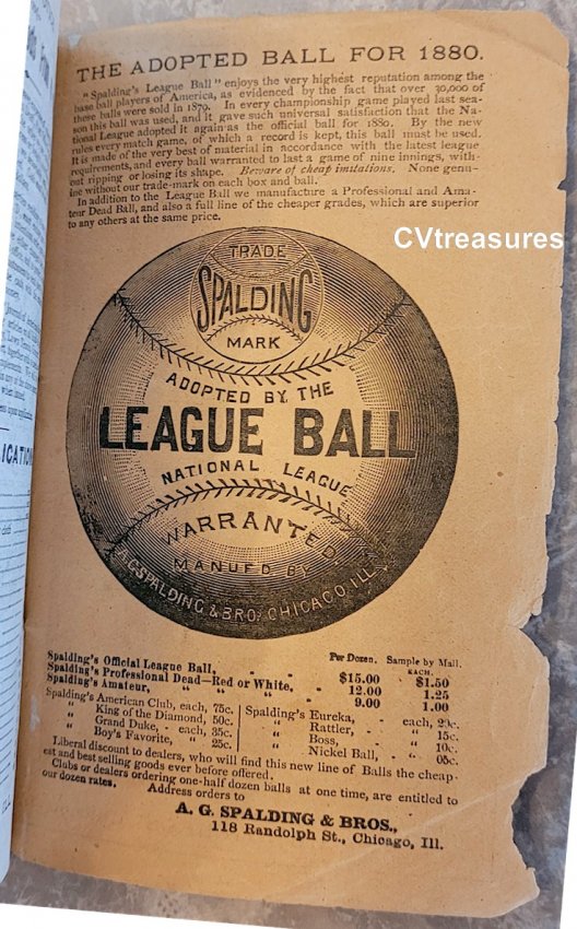 Spalding Base Ball Guide Original Vintage Antique 19th Century