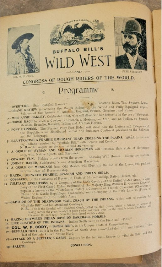 Buffalo Bill Cody Antique Official Wild West Congress of Rough Riders Show Program 1893 A