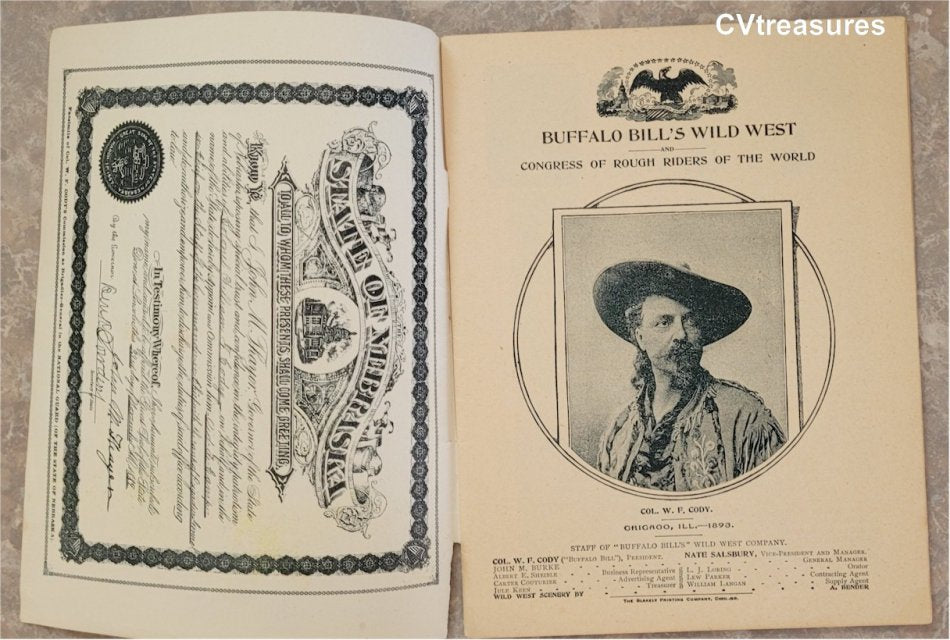 Buffalo Bill Cody Antique Official Wild West Congress of Rough Riders Show Program 1893 A