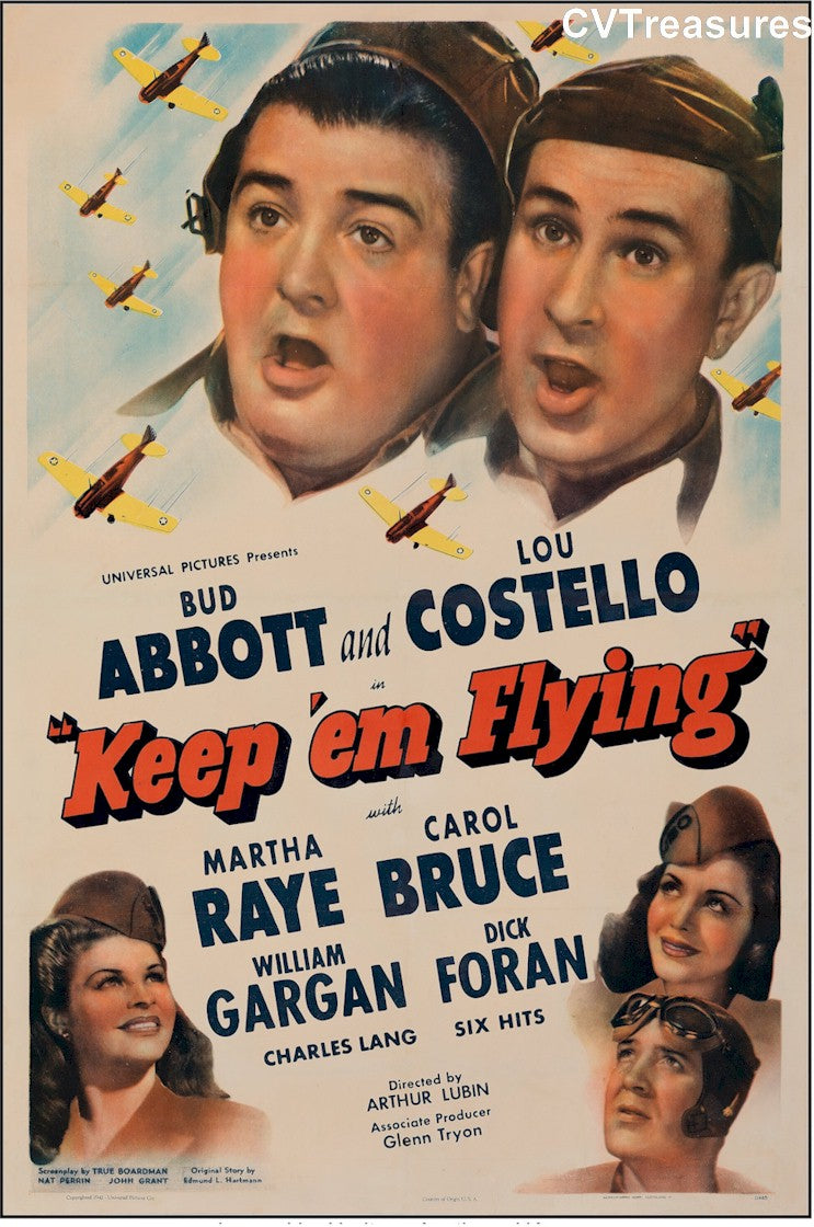 Keep 'Em Flying Vintage Movie Theater Poster One Sheet Abbott Costello Aviation memorabilia