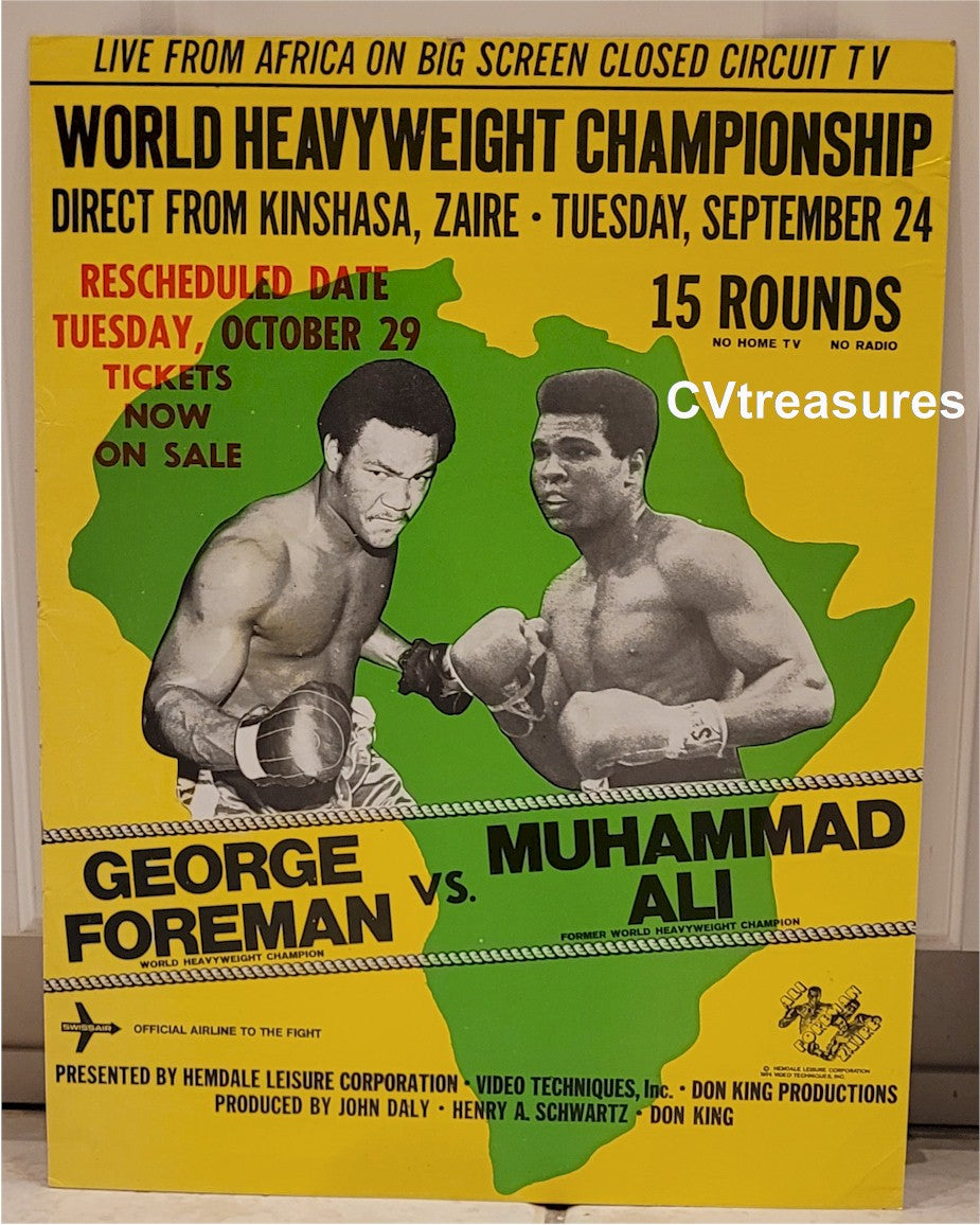 Rumble in the Jungle Muhammad Ali George Foreman Boxing Poster Memorabilia