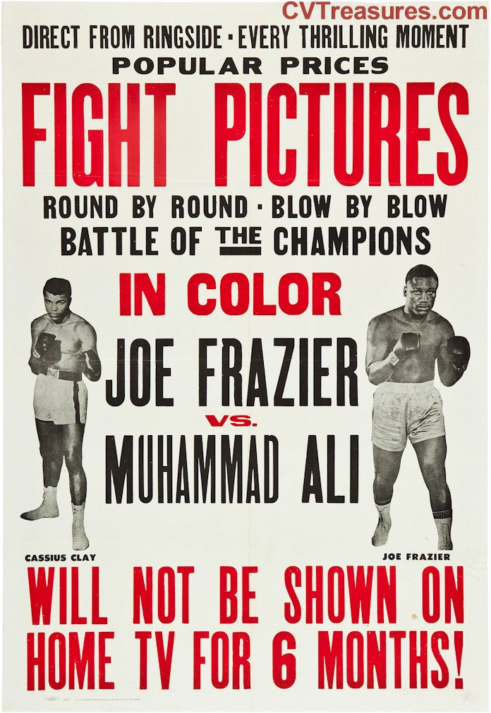 Muhammad Ali Joe Frazier "Fight of the Century" Original Vintage Boxing Poster Classic Sports Memorabilia