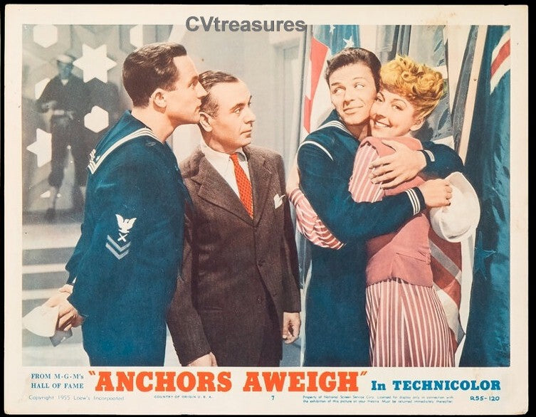 Anchors Aweigh Frank Sinatra Autographed Lobby Card 55-7