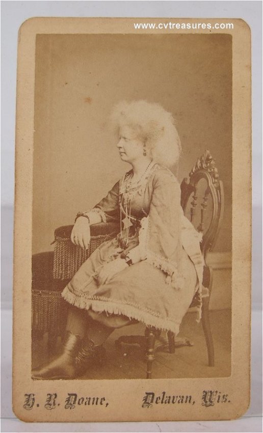 BARNUM & BAILEY CIRCUS  SIDESHOW ALBINO WOMAN CABINET Photo 2