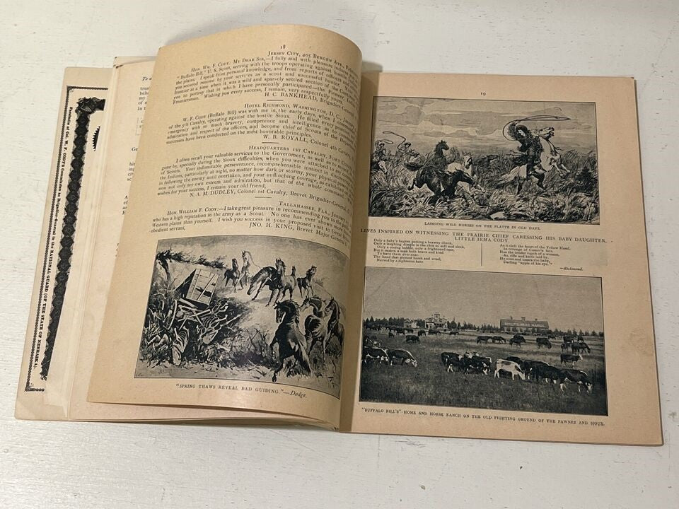 Buffalo Bill Cody Antique Official Wild West Show Program  C