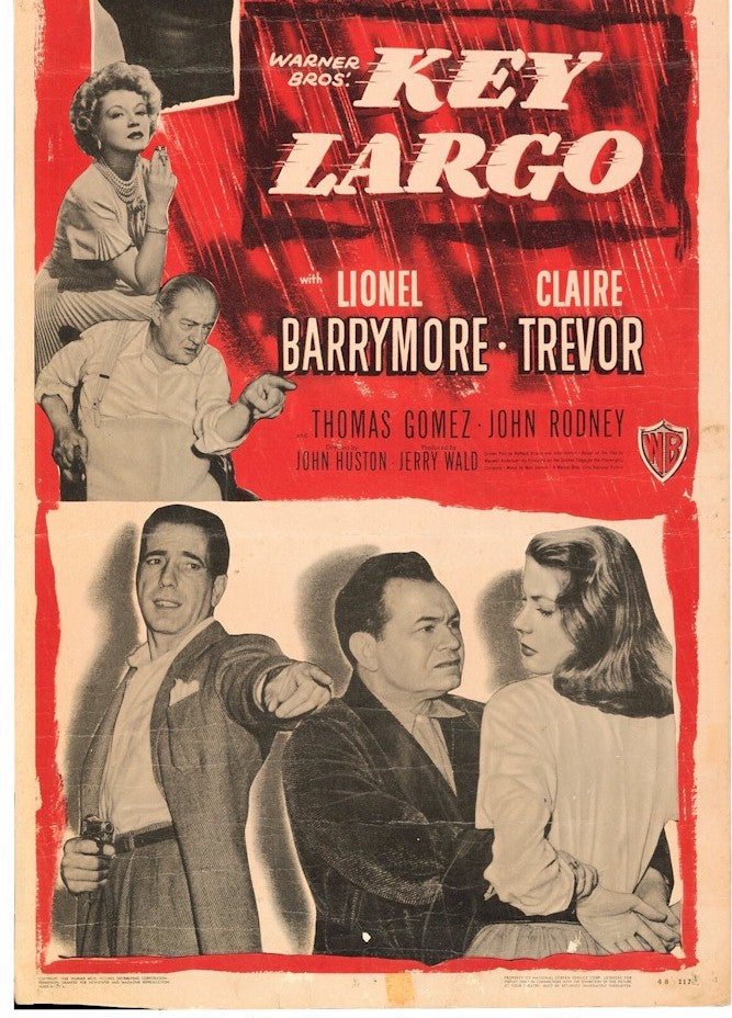 Key Largo Original Vintage Movie Poster Insert Humphrey Bogart 2