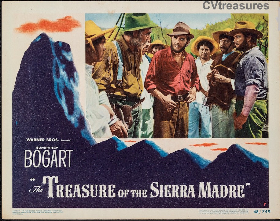 Treasure of the Sierra Madre Original Authentic Vintage Movie Theater Poster Lobby card Humphrey Bogart, Walter Huston