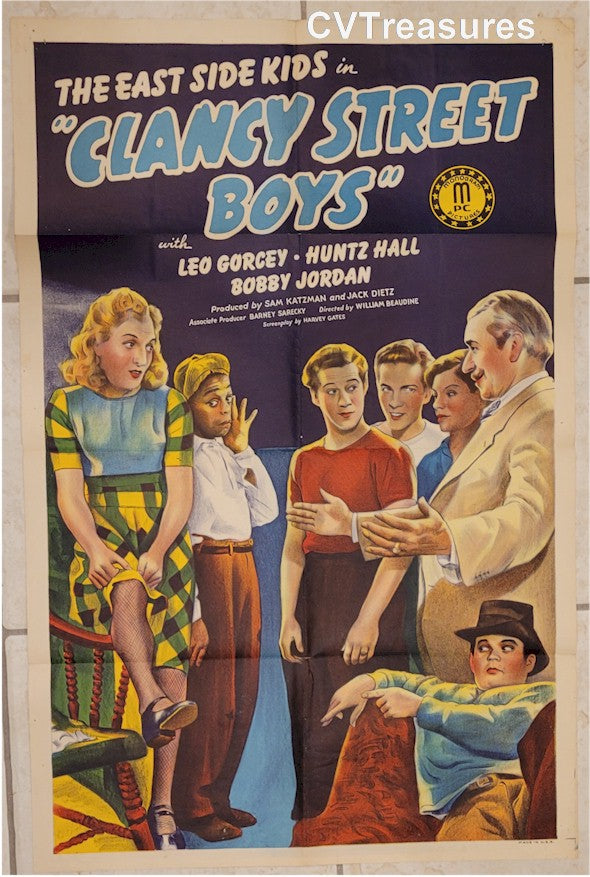 Clancy Street Boys Original Vintage One Sheet Movie Theater Poster Bowery Boys