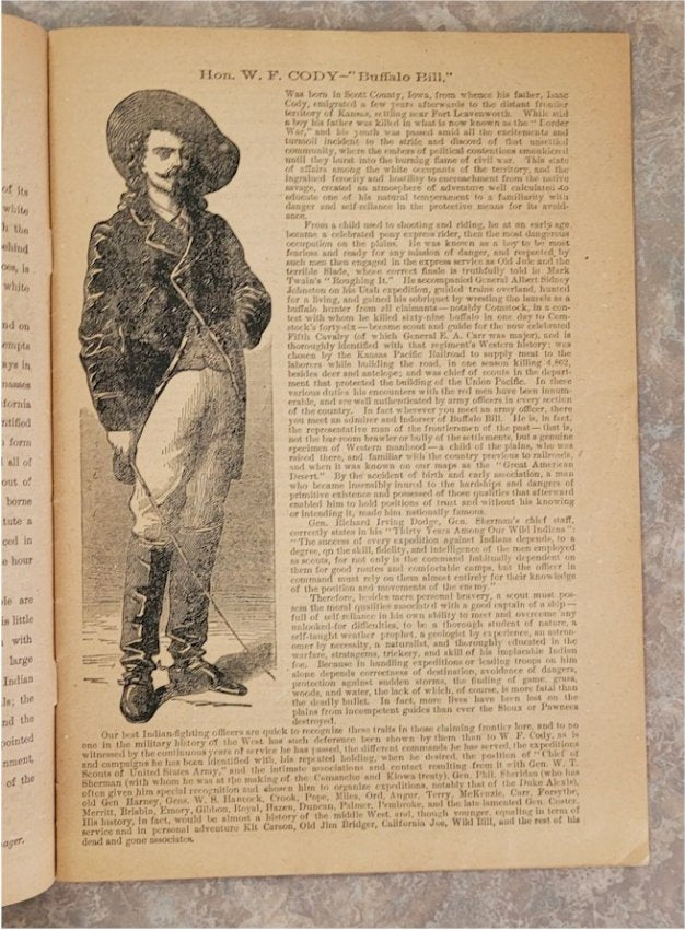 Buffalo Bill Cody Antique Official Wild West Show Program 1884