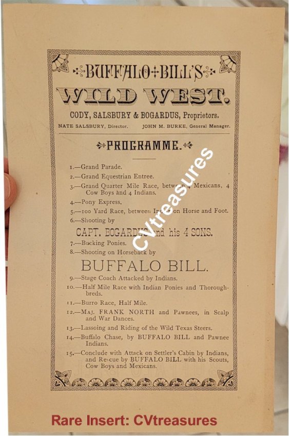 Buffalo Bill Cody Antique Official Wild West Show Program 1884