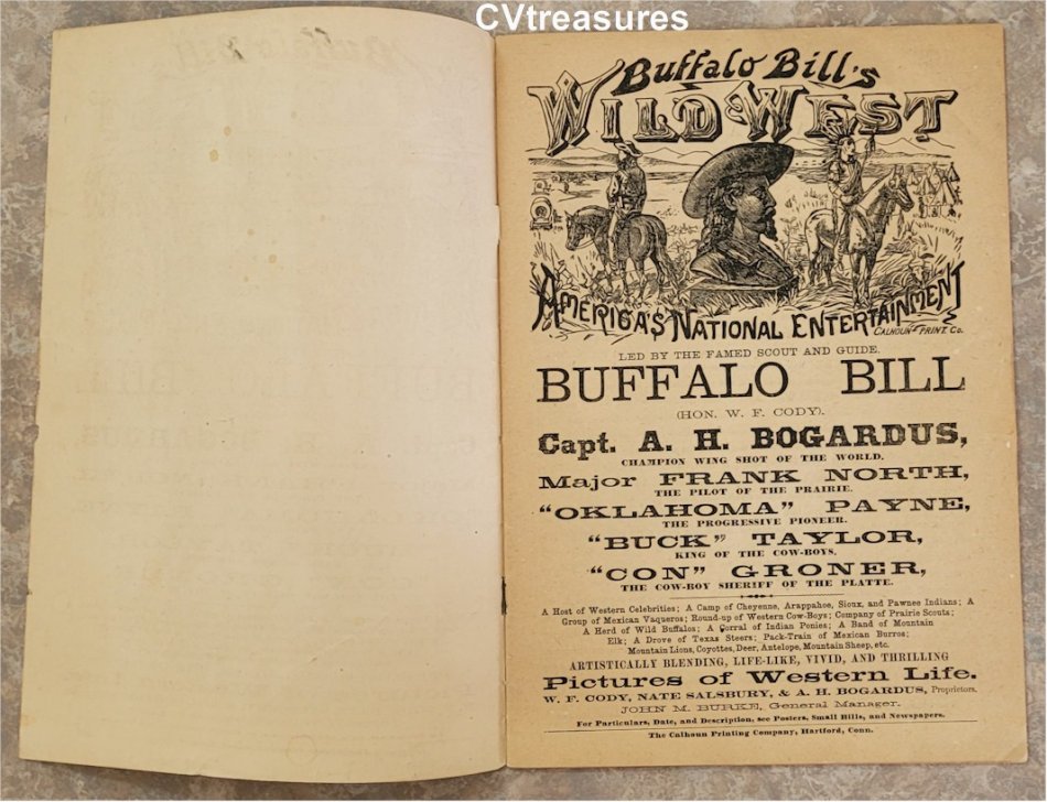 Buffalo Bill Cody Antique Official Wild West Show Program 1884