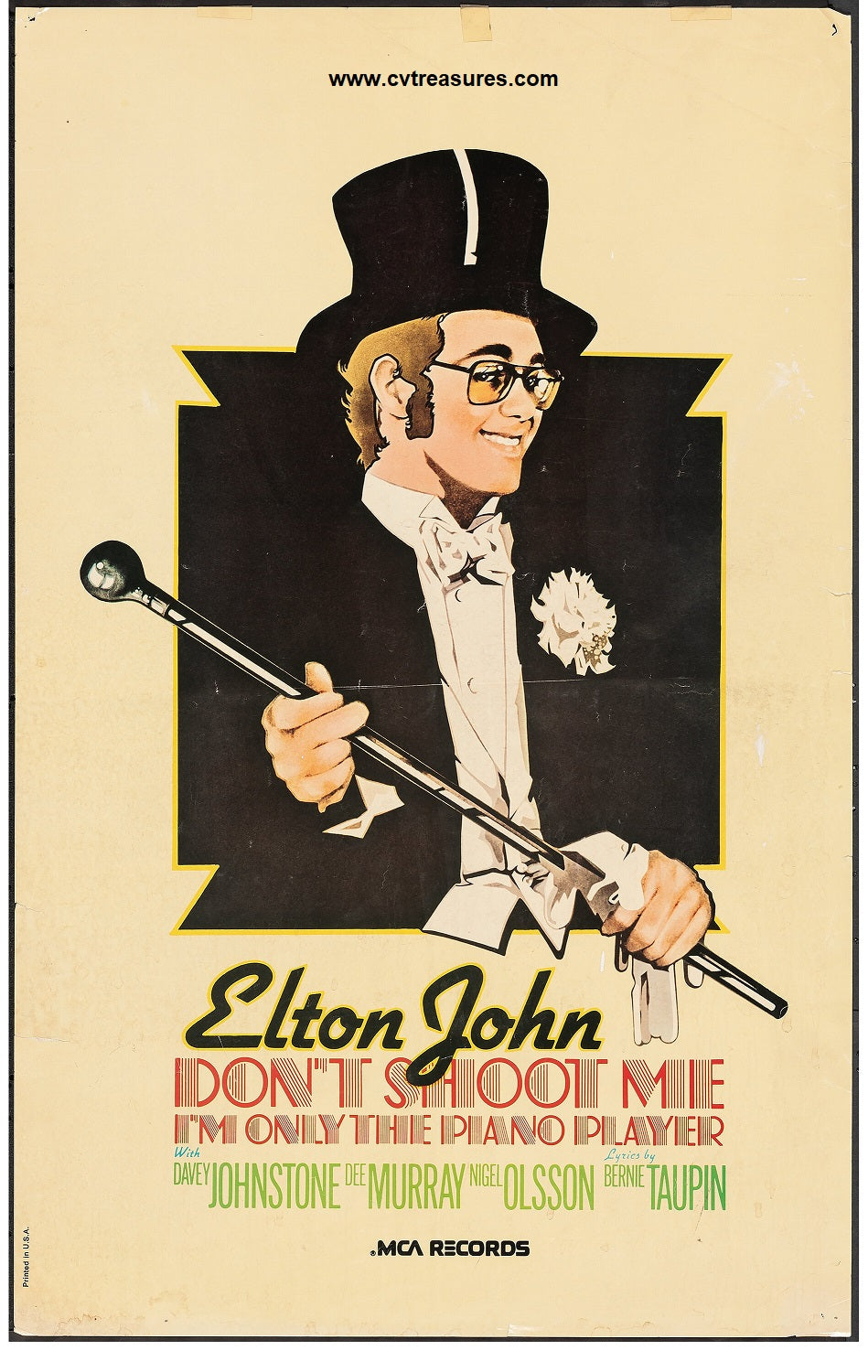 Elton John Original Vintage Promotional Album Concert Poster