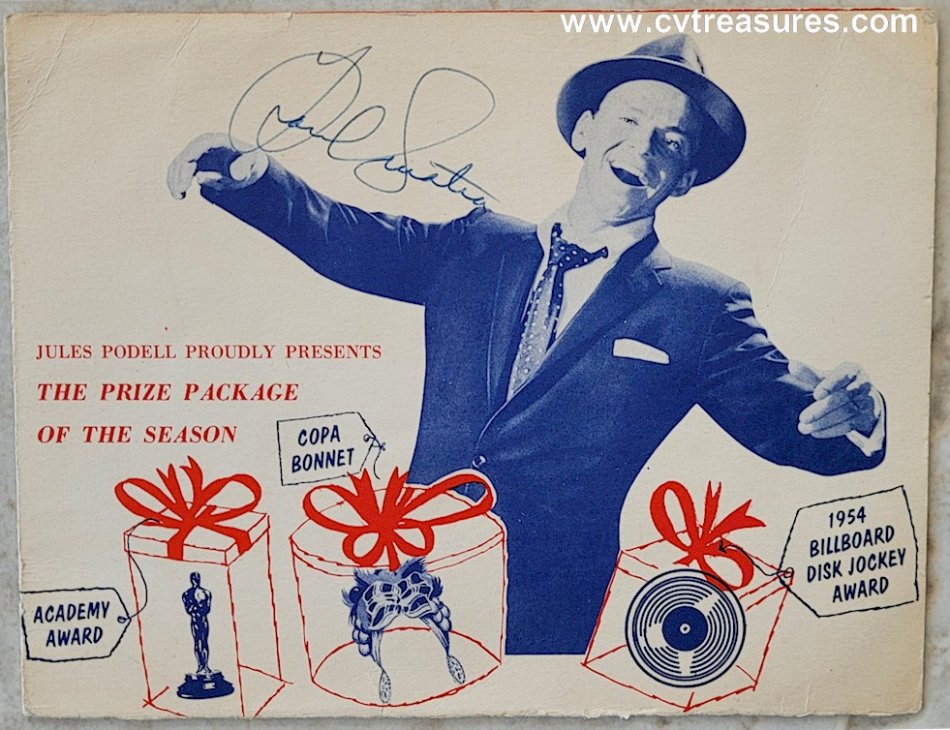 Frank Sinatra RARE Authentic Autographed Signed Copacabana