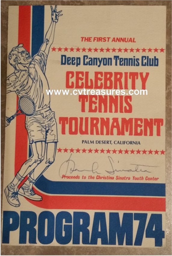 Frank Sinatra RARE Authentic Autographed Signed Tennis Program