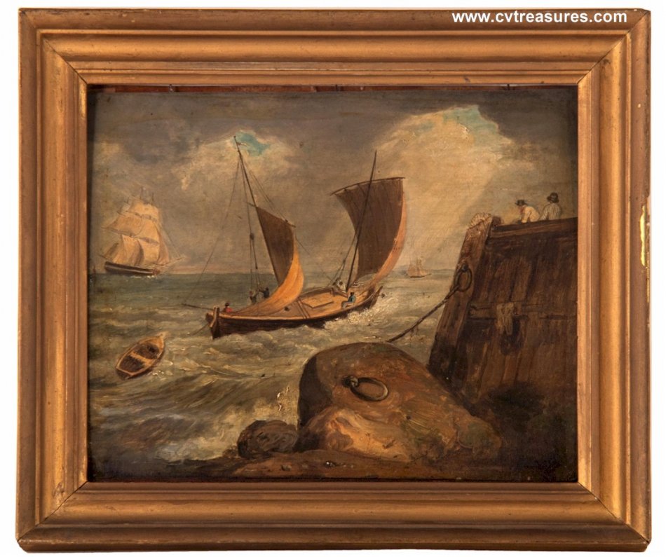 George Morland Stunning Nautical Marine Seascape Oil Painting