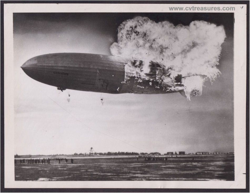 Hindenburg Original Vintage Historic Aviation Photo Picture in Flames