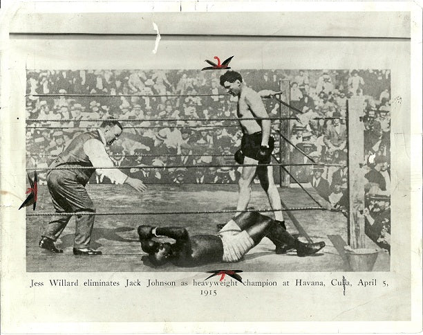 Jack Johnson Jess Willard Wire/Press Photo for 1915 Fight