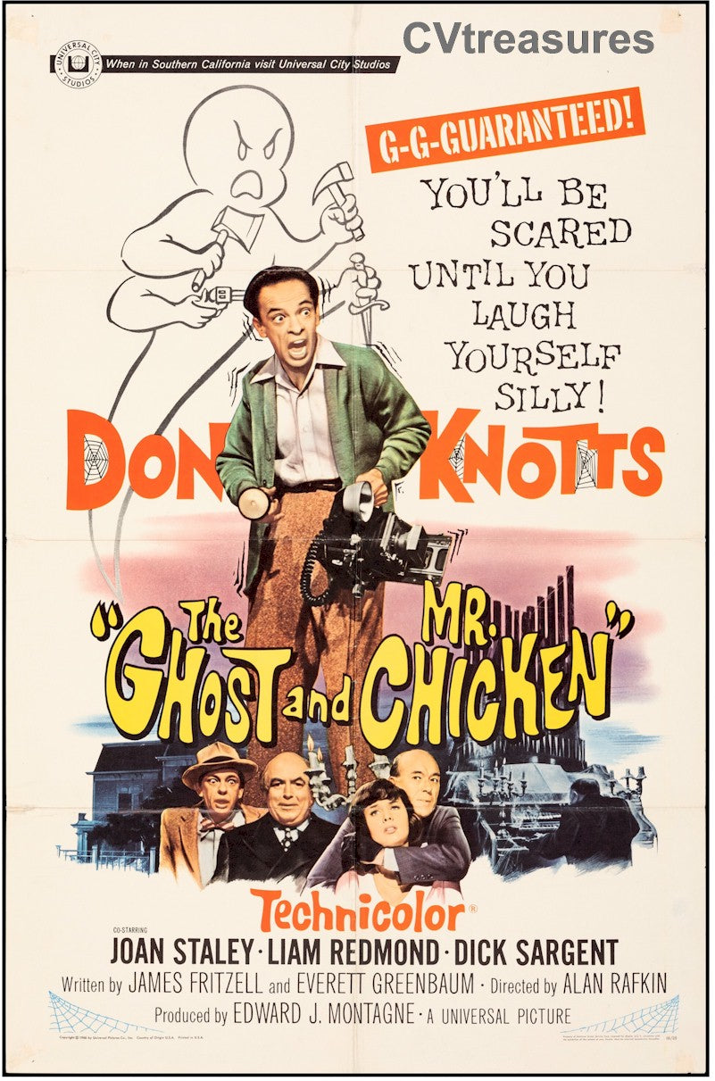 Ghost and Mr Chicken Original Authentic Vintage movie theater poster Don Knotts  1966