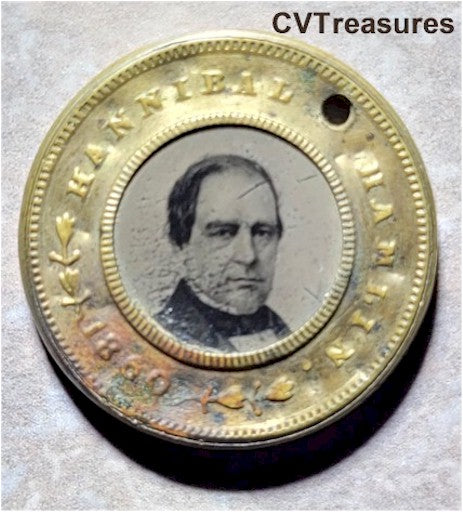 Abraham Lincoln Hannibal Hamlin Historic Photo Campaign Memorabilia Token ferrotype 1860