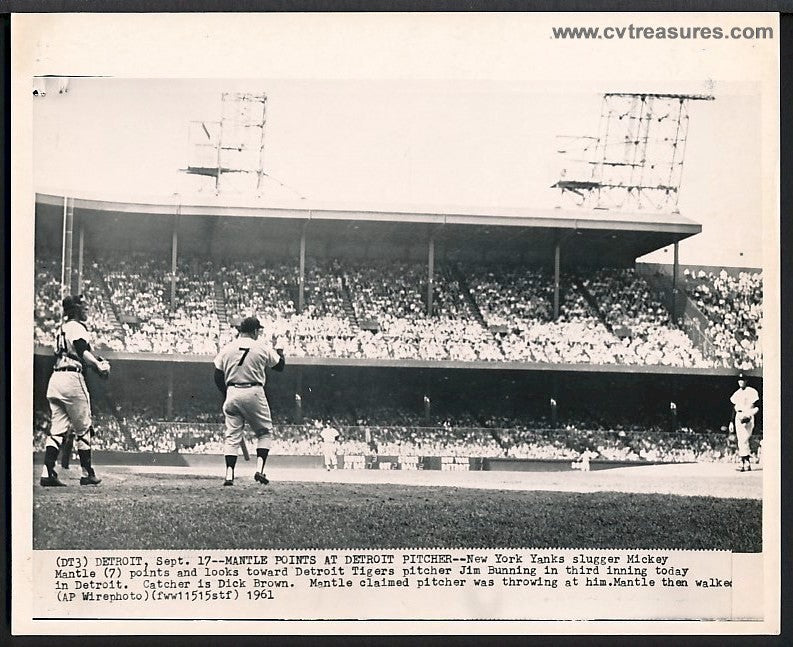 Mickey Mantle Original Vintage Baseball Press Photo