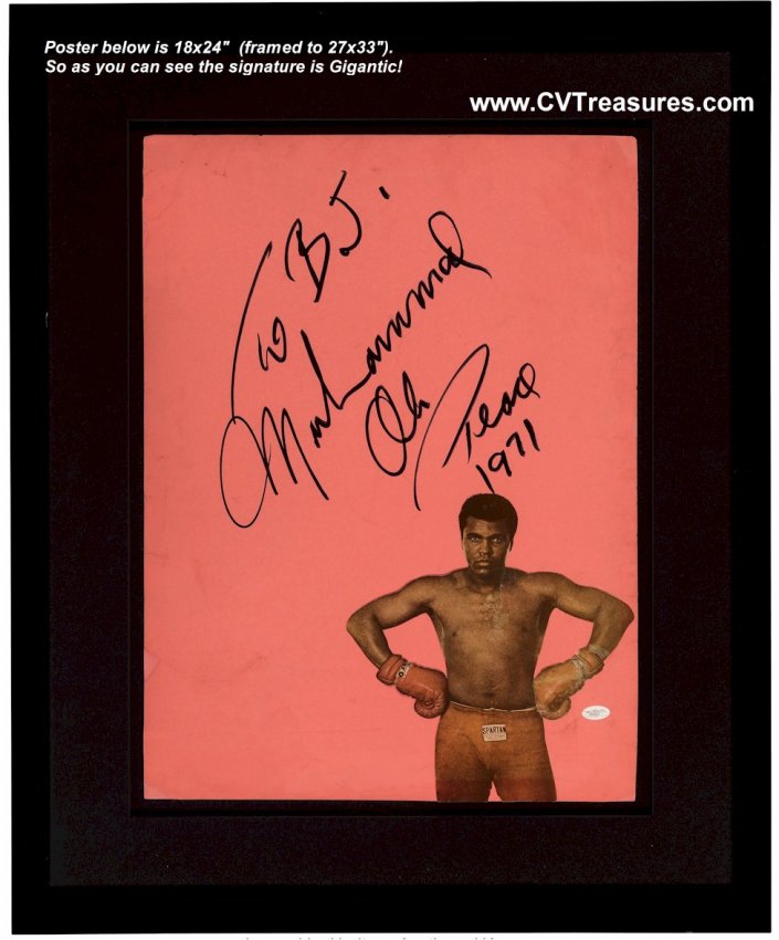 Muhammad Ali Autographed Poster With Gigantic Signature 1971