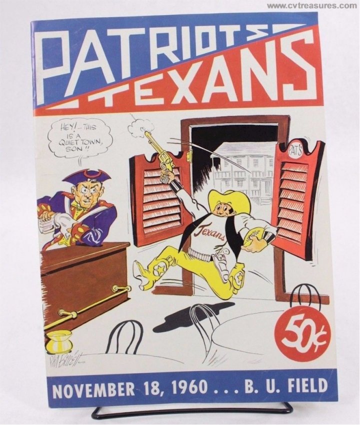 New England Patriots 1960 Vintage Football Game Program 1st Seas