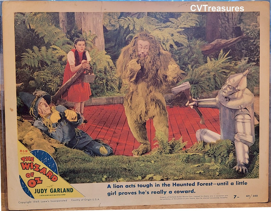 Wizard of OZ Original Lobby Card Movie Theater Poster Judy Garland Beurt Lahr 