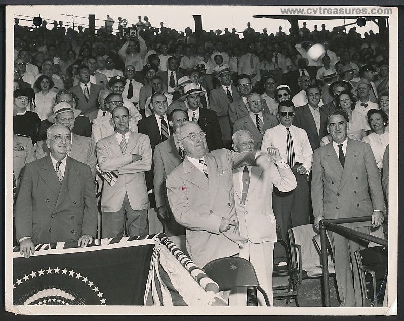 President Harry Truman Original Vintage Photograph Baseball