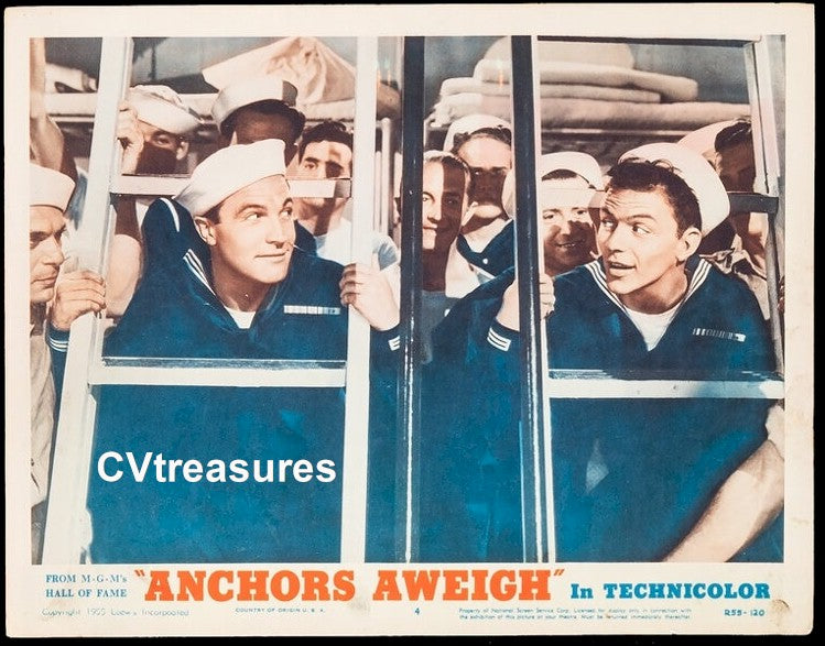 Anchors Aweigh Autographed Original Vintage Lobby Card movie poster  Frank Sinatra 55