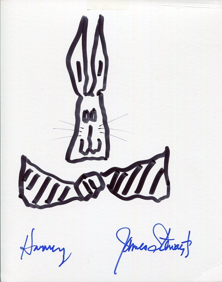 HARVEY James Stewart Authentic Signed Autographed Harvey Sketch JSA! 2