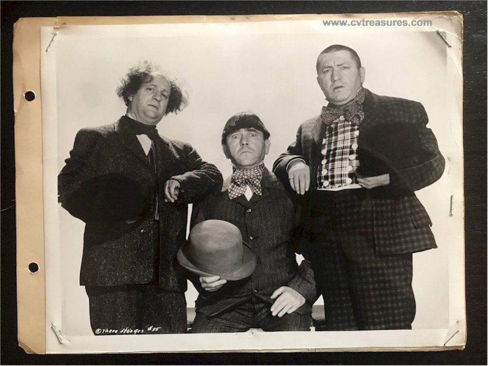 THREE STOOGES &nbsp;Original Vintage Keybook Promotional Photo Still Curly 1941 All the World's a Stooge