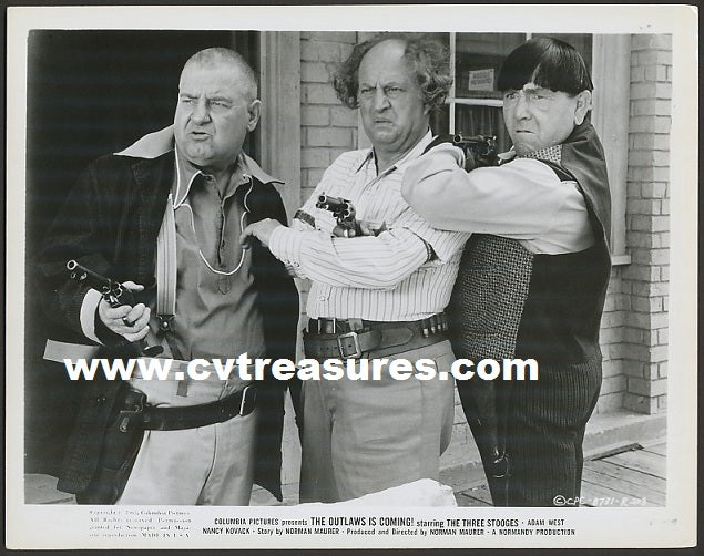 Three Stooges Original Vintage photo Still Outlaws Coming Nice 1965