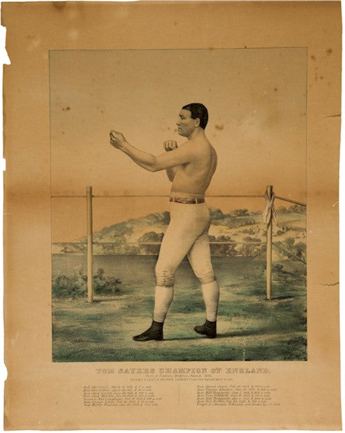 Tom Sayers 19th Century Boxing Champion Lithograph Rare 1860