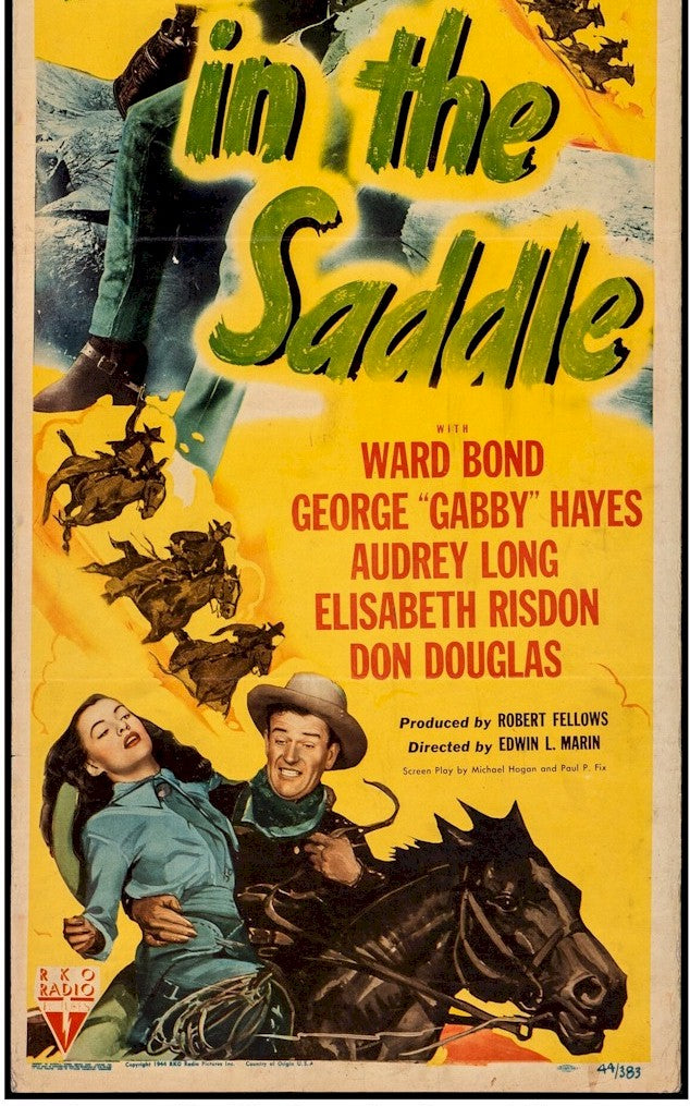 John Wayne Tall in Saddle Original vintage insert western movie poster