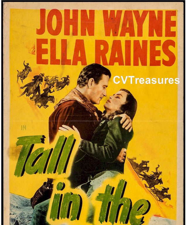 John Wayne Tall in Saddle Original vintage insert western movie poster