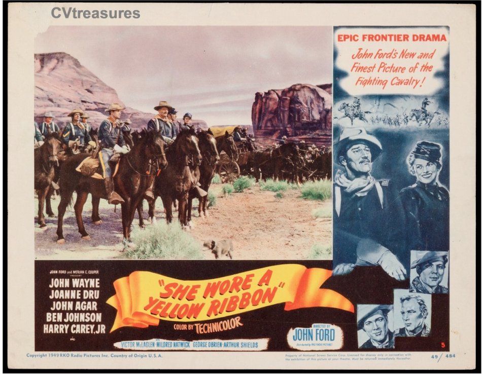 She Wore a Yellow Ribbon Vintage Lobby Card Poster John Wayne 2b