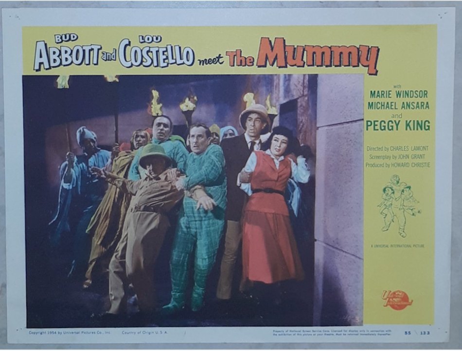 Abbott & Costello Meet the Mummy Original Authentic Vintage Lobby Card Movie Poster 1953