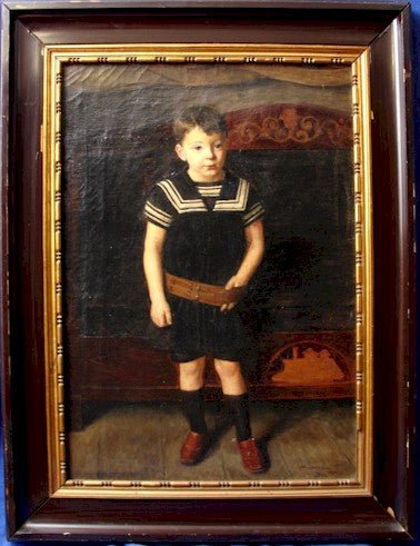 Harald Moltke "Boy in Sailor Outfit" Oil Portrait Painting 19th Century Art Gorgeous 1896