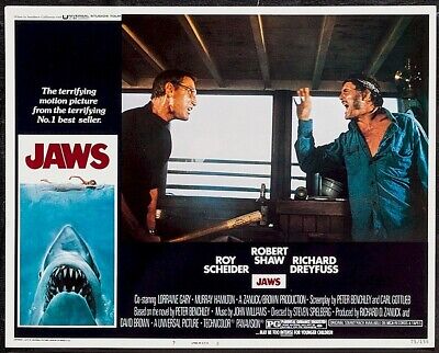 Jaws, Original Release Vintage Movie Poster Lobby Card 1975 A