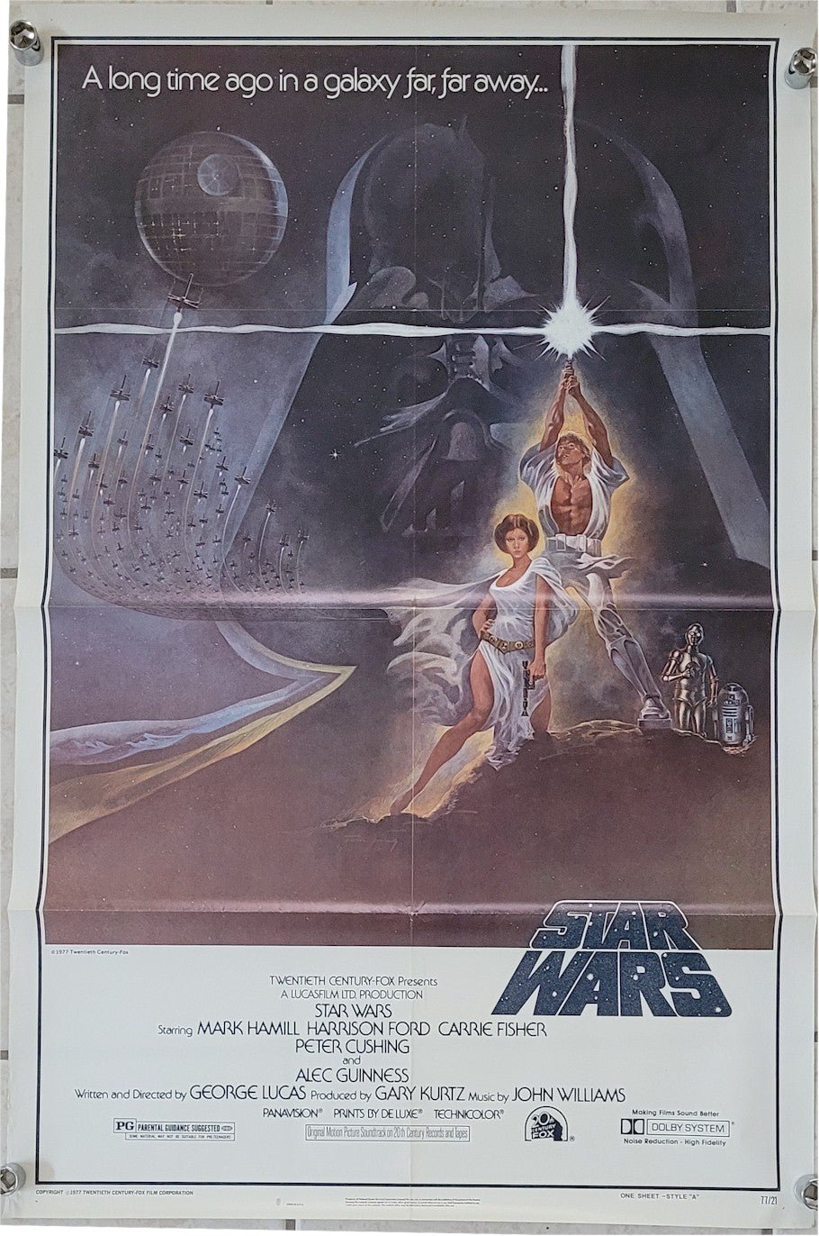 Star Wars Rare UNUSED First Print Vintage Movie Theater Poster One Sheet Guaranteed Authentic 1977