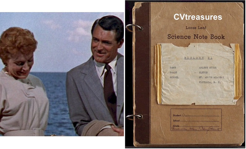 Cary Grant Autographed Signed School  Science Notebook