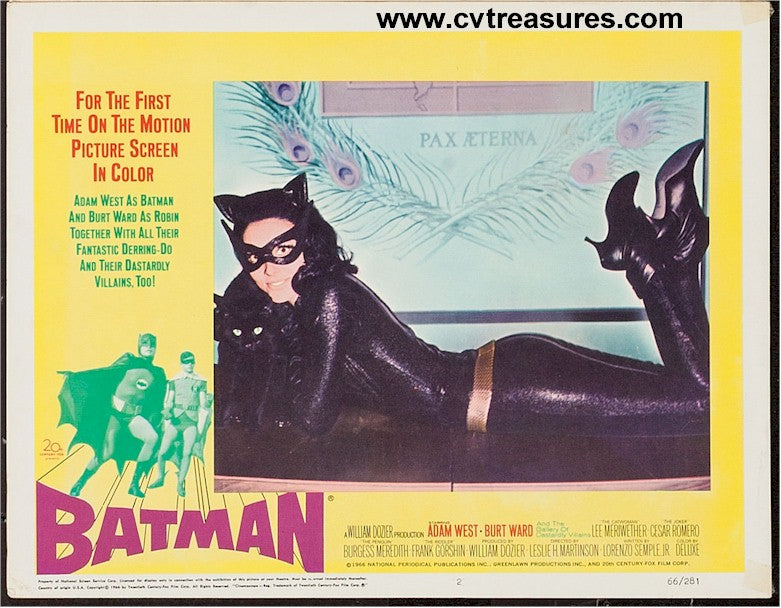 Batman vintage movie poster lobby card, 1966 catwoman