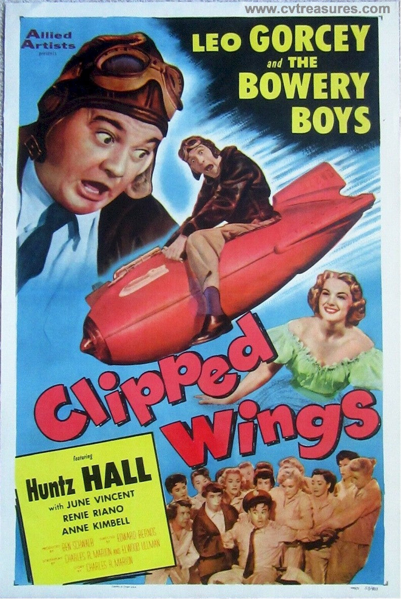 Bowery Boys Clipped Wings Original vintage movie poster linen