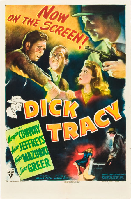 Dick Tracy Vintage Movie Poster one sheet Linen Backed !