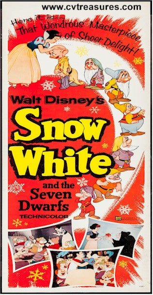 Disney's Snow White and Seven Dwarfs Vintage Movie Poster insert