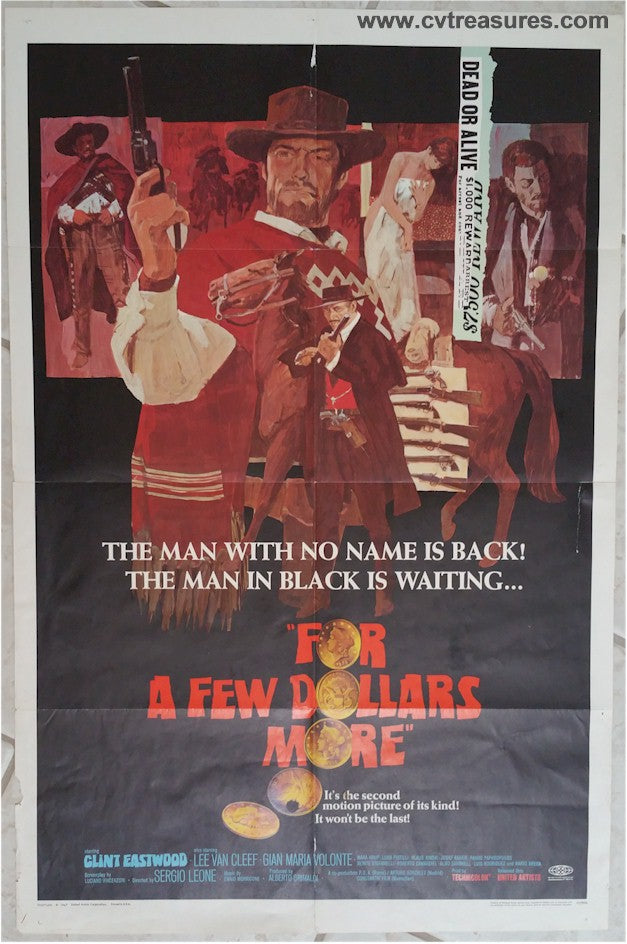 For a Few Dollars More Vintage Movie Poster Clint Eastwood