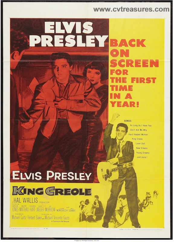 King Creole Vintage Movie Poster One Sheet Elvis Presley