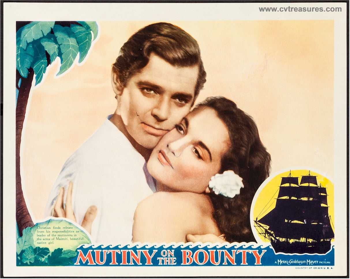 Mutiny on the Bounty Vintage Lobby Card Movie Poster Clark Gable